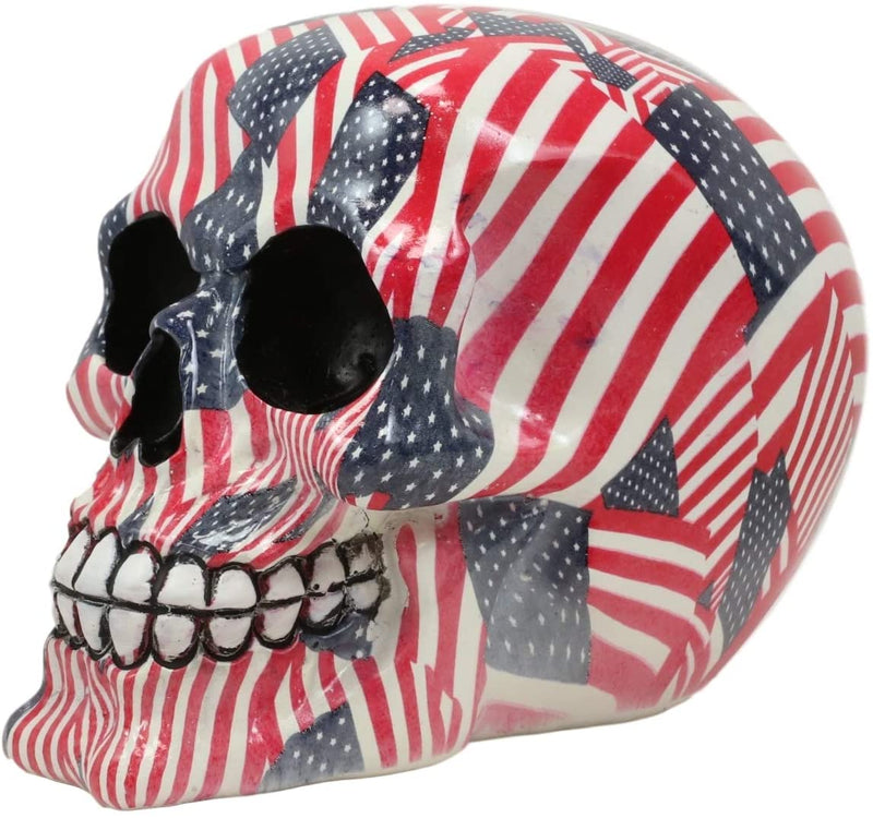 Ebros Day Of The Dead Patriotic Liberty USA Flags Tattoo Sugar Skull Statue