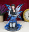 Ebros Blue Celestial Witch Fairy Cradling A Mystical Black Cat Statue 8.25" Tall