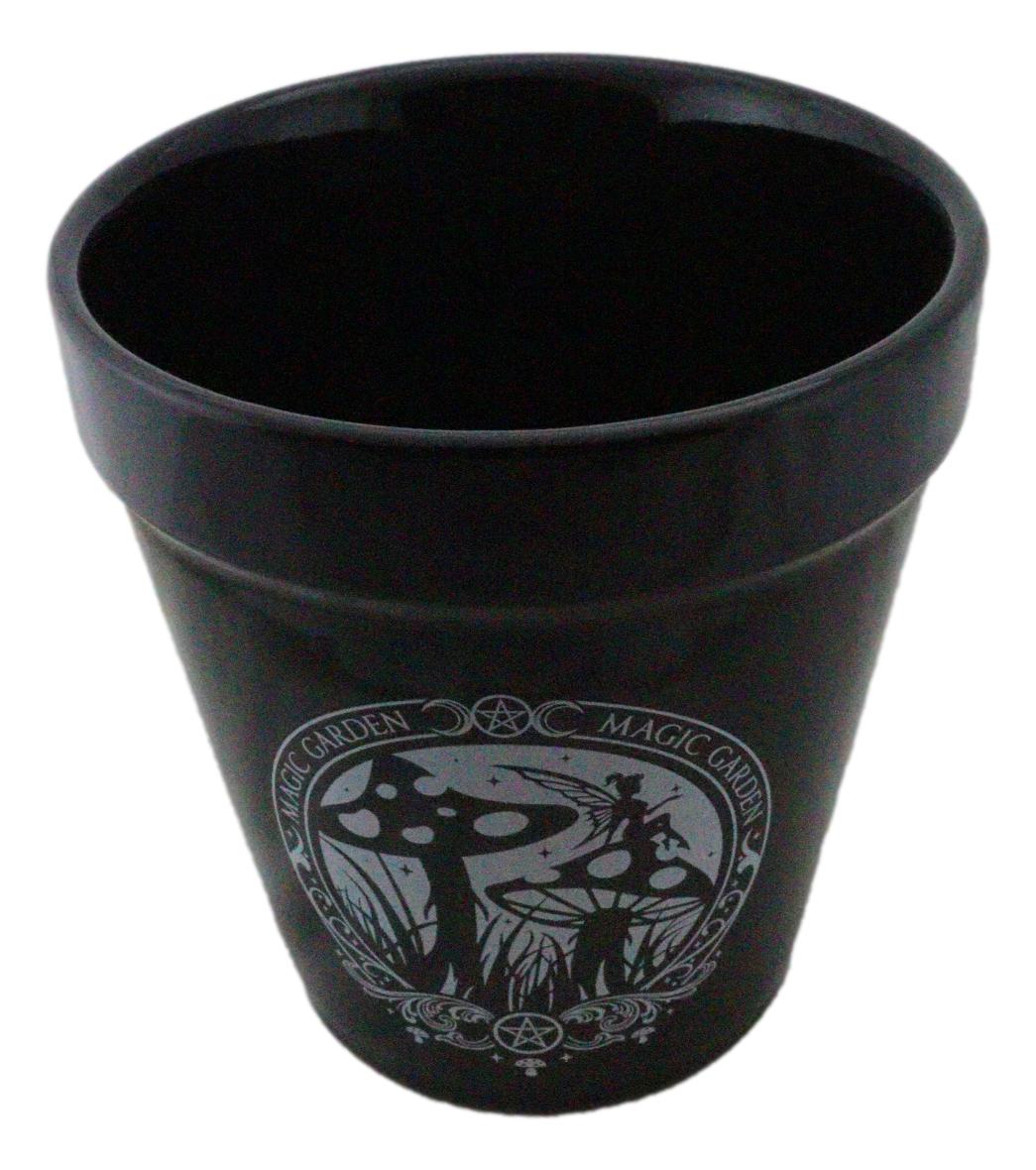 Magic Garden Fairy Mushrooms Triple Moon Wicca Witch Flower Herbs Planter Pot