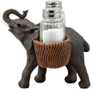 Ebros Savanna Calls Trumpeting Elephant Glass Salt And Pepper Shakers Holder Set