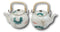 Set Of 2 Feng Shui Yin Yang Koi Fish Pair In Pond Ceramic Tea Pot 38oz Teapots