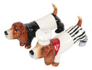 Ebros French Basset Hound Chef And Butler Dogs Ceramic Salt And Pepper Shakers Set