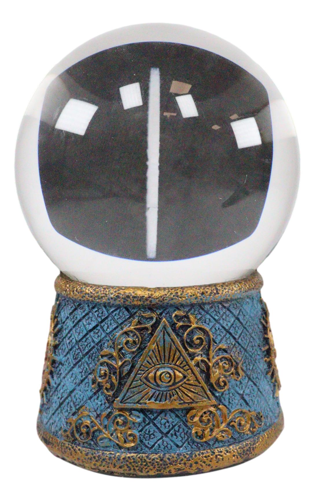 Ebros Freemasonry Illuminati Masonic Square and Compasses LED Glass Ball Figurine