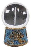 Ebros Freemasonry Illuminati Masonic Square and Compasses LED Glass Ball Figurine