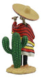 Day Of The Dead Skeleton El Bandito With Poncho Sombrero Puffing Cigar Statue