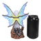 Dryad Nomad Budding Vines Winged Nude Fairy With Blue Florals On Rock Figurine
