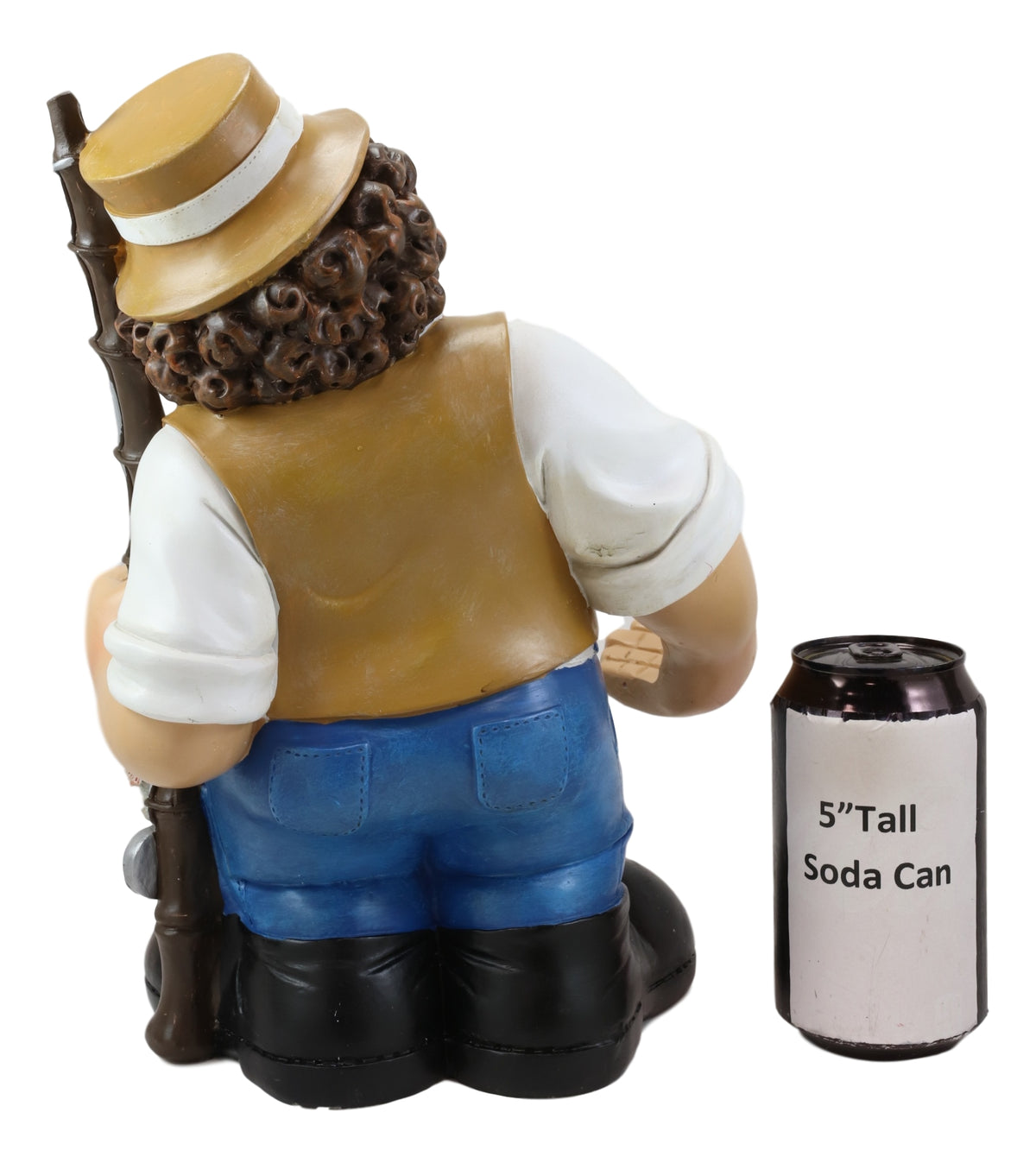Large Favorite Pastime Fisherman with Fishing Rod and Bass Fishes Wine Holder