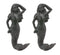 Ebros Gift 6"H Mermaid Cast Iron Rustic Wall Coat Hook For Keys Leashes Hats (2)
