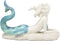 Ebros Gift Nautical Capiz Blue Tailed Siren Mermaid with Seashell and Starfish Statue Ocean Aquamarine Princess Coastal Beach Under The Sea Decorative Accent (Resting On Seabed)