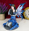 Ebros Blue Celestial Witch Fairy Cradling A Mystical Black Cat Statue 8.25" Tall