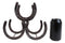 Large Cast Iron Rustic Farmhouse Stacked Horseshoes 3 Bottles Wine Holder Racks