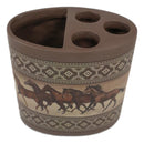 Ebros Western Running Horses With Southwest Navajo Vectors Makeup Toothbrush Holder