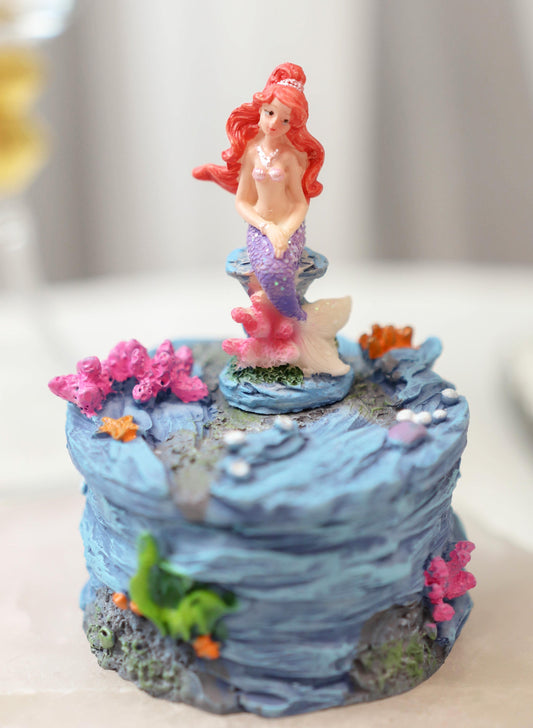 Mermaid Mergirl Sisters Sitting On Rock By Corals Mini Decorative Boxes Set Of 2