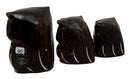 Balinese Wood Handicrafts Small Forest Owl Family Set of 3 Decorative Figurines