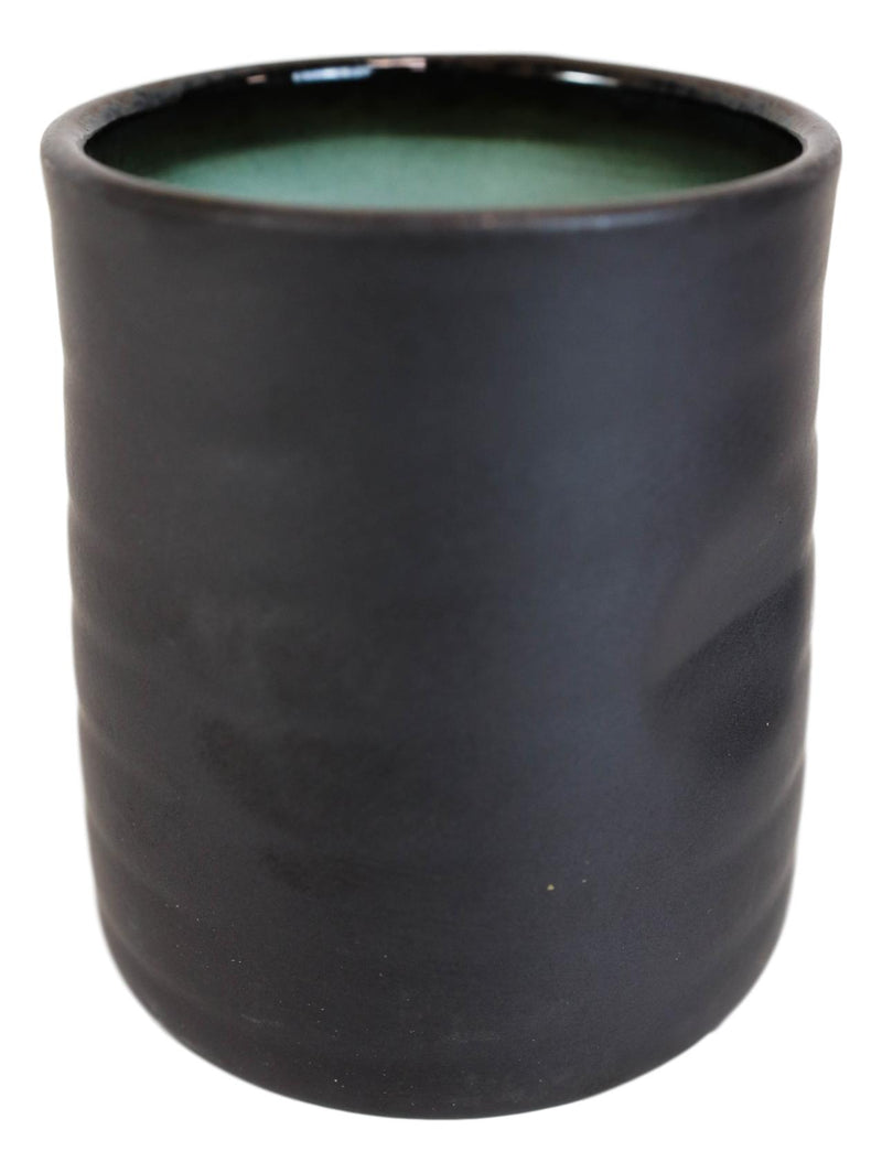 Pack Of 6 Ceramic Zen Blue Style Yunomi Notched Teacup Tea Cups Without Handles