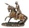 Ebros Medieval Suit of Armor French Knight with Spear Charging On Cavalry Horse Statue 7.25" Long Renaissance Knighthood Collectible Decor Figurine