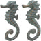Ebros Cast Iron Nautical Seahorse Wall Mounted Coat Hooks Set of 2 Hangers Decor