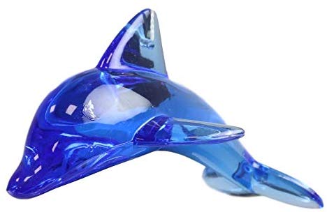 Ebros Nautical Marine Blue Swimming Dolphin Wind Chime 22" Long Acrylic Glass with Aluminum Rods