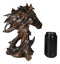Wild Stallion Horse Bust Statue 11"H Resin Decor In Faux Wood Dark Mahogany