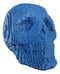 Ebros Gift Blue 3D Pixel Skull Figurine 5"L Cubic Voxel Gamer Skull Skeleton Sculpture