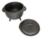 Cast Iron Occult Wicca Pentagram Star In Circle Cauldron With Handle and Lid