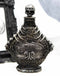 Ceramic Witchcraft Mad Doctor Skeleton Spine Powdered Bones Skull Potion Bottle