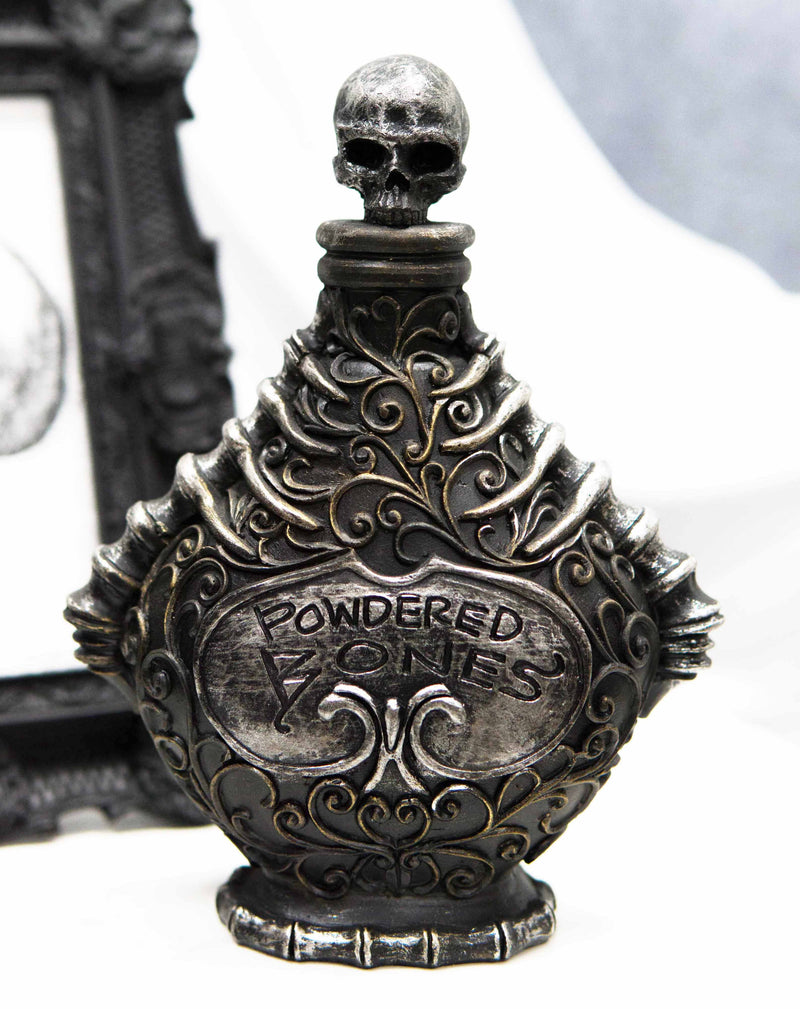 Ceramic Witchcraft Mad Doctor Skeleton Spine Powdered Bones Skull Potion Bottle
