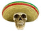 Day Of The Dead El Bandito Outlaw Skeleton Skull With Mexican Sombrero Figurine