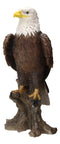 Ebros Large 27" Tall Realistic American Pride Mountain Golden Bald Eagle Perching On Tree Stump Statue USA National Emblem Independence Day American Gallery Quality Home Patio Decor Figurine