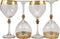 Ebros 16K Gold Accented Rim Floral Lace Vines Crystal Wine Glass Goblet Set of 4 - Ebros Gift