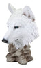 Ebros Large Ghost Albino Arctic Snow White Wolf Head Bust Desk Plaque Statue 16.5" Tall Direwolf Timberwolves