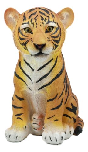 Ebros Large 10"H Indian Bengal Orange Tiger Cub Statue As Collection Decor Of Tigers