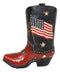 Western Cowboy Patriotic US Flag Liberty Bell Eagle Cowboy Boot Pen Holder Vase