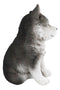 Ebros Lifelike Siberian Husky Sled Dog Puppy Sitting Figurine 6.75"H Animal Pet