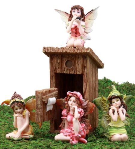 Ebros Gift Enchanted Fairy Garden Miniatures Starter Kit Cottage House with Mini Fairy Figurines Do It Yourself Ideas for Your Home (Cottage Outhouse Kit)