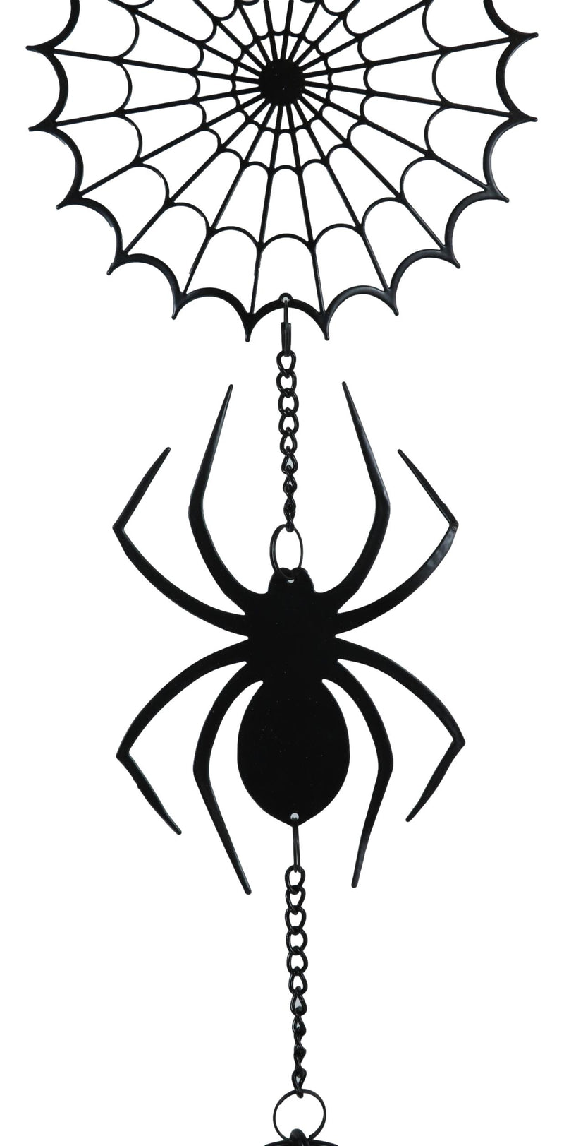 Gothic Arachnid Spider Web Cobweb Metal Wall Hanging Mobile Wind Chime W/ Beads