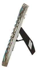 Rustic Western Turquoise Teardrop Gems Scrollwork Patterns 6X4 Picture Frame