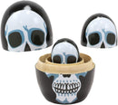 Ebros 5 Piece Set Skull Face Skeleton Head Nesting Dolls Matroyshka Figurines