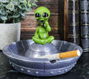 Flying Saucer Spaceship UFO Green ET Roswell Alien Smoking Cigarette Ashtray