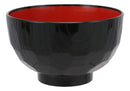 Japanese Black Red Lacquer Copolymer Plastic Rice Bowl Beehive Pattern Set Of 6