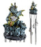 Ebros Medieval Blue Dragon Egg Hatchling Standing On Crystal Rocks Wind Chime