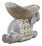 Ebros Gold Mosaic Design Elephant Laying Down W/ Trunk Up Holding Bowl Decor