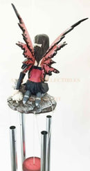 Red Tribal Fairy W/ Dragon Hatchlings Resonant Relaxing Wind Chime Garden Patio