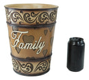 Western Rustic Tuscany Scroll Art Inspirational Family Waste Basket Trash Bin