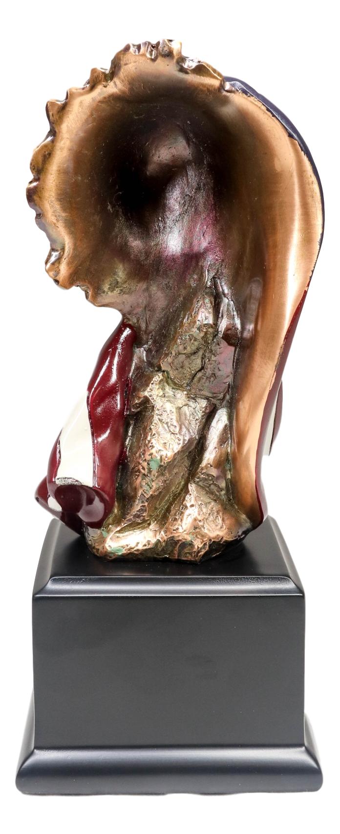 Patriotic Bald Eagle On USA Star Spangled Banner Flag Bust Electroplated Statue - Ebros Gift
