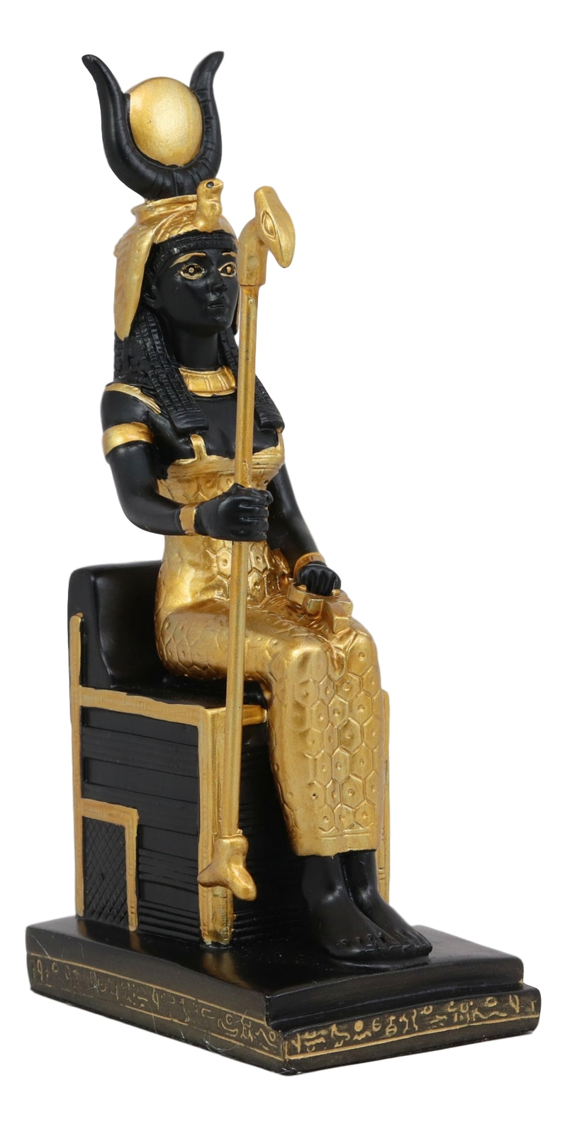 Egyptian Goddess Of Magic Motherhood And Life Isis Seated On Throne Statue Decor