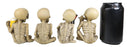 Ebros Addicted to The Bones Drinking Puffing Smoking Vices Skeletons Figurine Set of 4