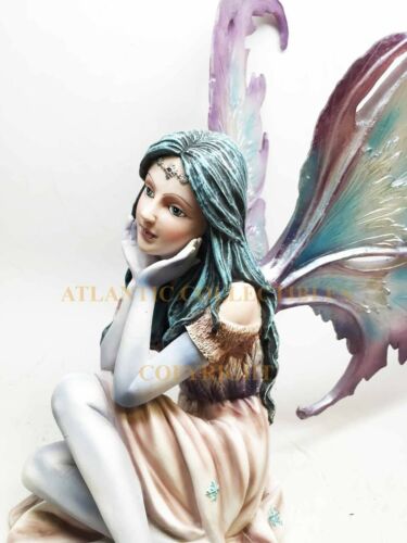 Ebros Fairyland 12.5 Inch Winter Wonderland Posh Winged Fairy Statue Figurine - Ebros Gift