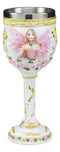 Ebros Holy Matrimony Blue And Pink Butterfly Bridal Floral Fairy Wine Goblet 7oz