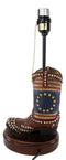 Western Patriotic American Flag Stars Stripes Cowboy Boot Table Lamp With Shade